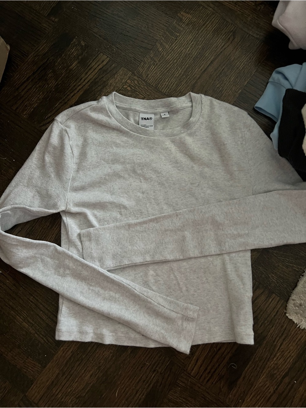 TNA heathered grey longsleeve *never worn*